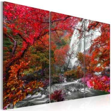 Πίνακας - Beautiful Waterfall: Autumnal Forest