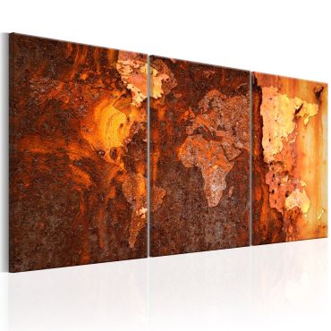 Canvas Print - World Map: Old Rust