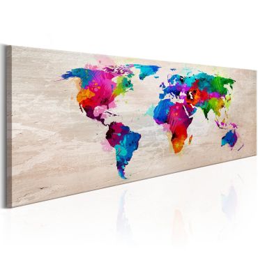 Canvas Print - World Map: Finesse of Colours