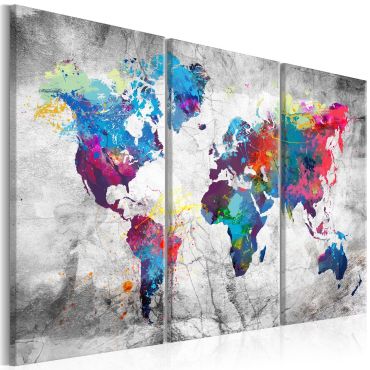 Canvas Print - Maps: Grey Style