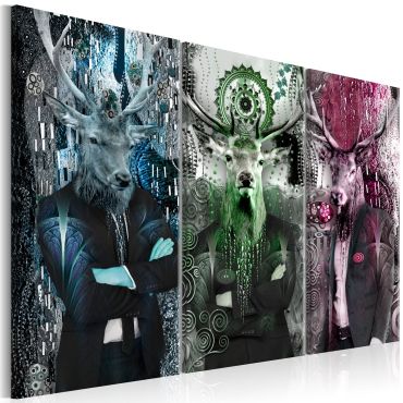 Canvas Print - Animal Trio (3 Parts) Colorful