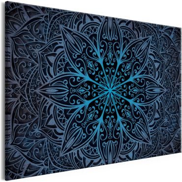 Canvas Print - Oriental Flowers (1 Part) Narrow Blue