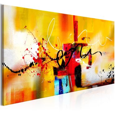 Canvas Print - Street Melodies (1 Part) Orange Wide 120x60