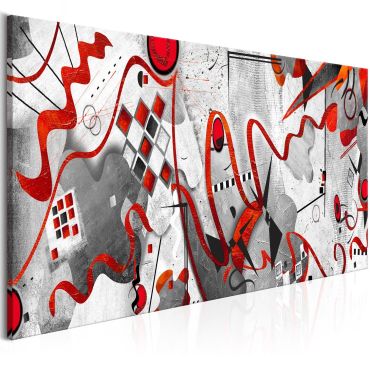 Canvas Print - Red Ribbons (1 Part) Wide 100x45