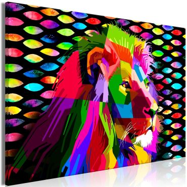 Canvas Print - Rainbow Lion (1 Part) Wide