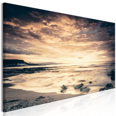 Canvas Print - Beach in Crete (1 Part) Narrow Yellow