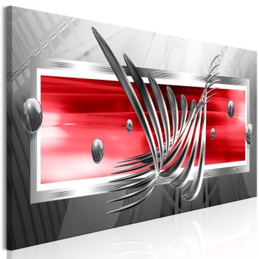 Canvas Print - Silver Wings (1 Part) Narrow Red