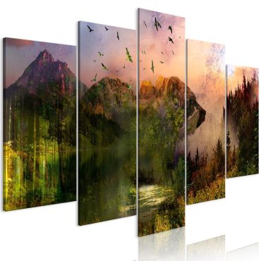 Canvas Print - Bear in the Mountain (5 Parts) Wide
