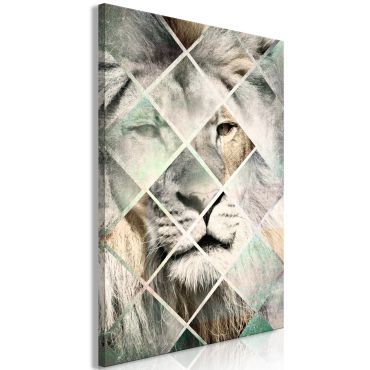 Canvas Print - Lion on the Chessboard (1 Part) Vertical
