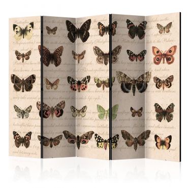Διαχωριστικό με 5 τμήματα - Retro Style: Butterflies II [Room Dividers] 225x172