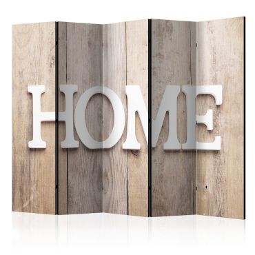 Διαχωριστικό με 5 τμήματα - Room divider – Home on wooden boards 225x172