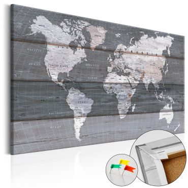 Decorative Pinboard - Grey Earth [Cork Map]