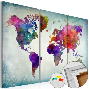 Πίνακας φελλού - World in Colors [Cork Map]