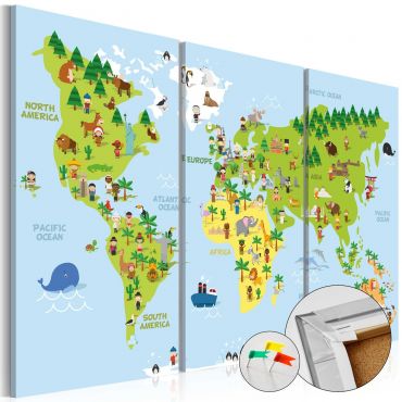 Decorative Pinboard - Children's World [Cork Map]