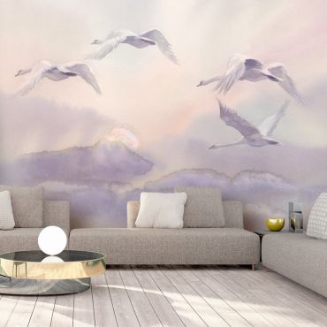 Wallpaper - Flying Swans
