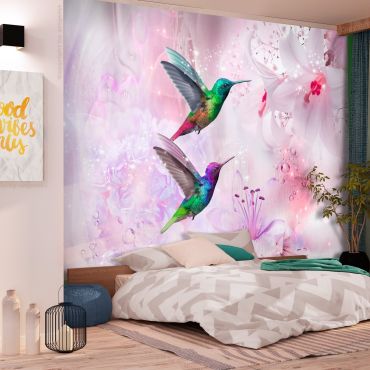 Wallpaper - Colourful Hummingbirds (Purple)