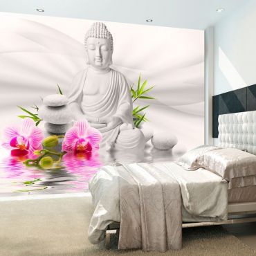 Self-adhesive photo wallpaper - Buddha and Orchids