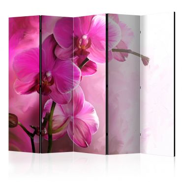 5-part divider - Pink Orchid II [Room Dividers]