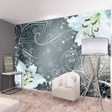Self-adhesive photo wallpaper - Oriental Wings (Gray)