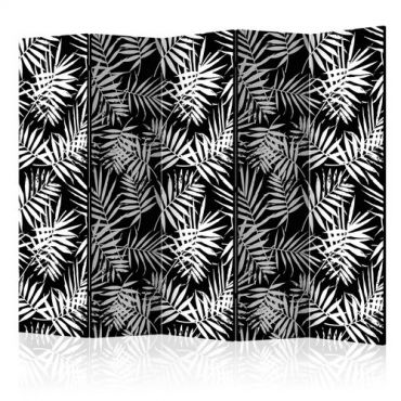 5-section divider - Black and White Jungle II [Room Dividers]