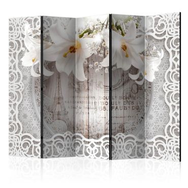 Διαχωριστικό με 5 τμήματα - Lilies and Quilted Background II [Room Dividers]