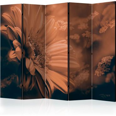 Partition with 5 sections - Gerbera in bronze II [Room Dividers]