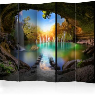 5-part divider - Turquoise Lake II [Room Dividers]