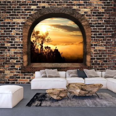 Self-adhesive photo wallpaper - Stony Window: Morning Mist II