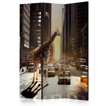 Διαχωριστικό με 3 τμήματα - Giraffe in the Big City [Room Dividers]
