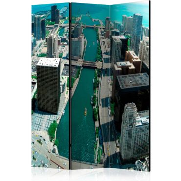 3-part divider - Urban architecture of Chicago [Room Dividers]