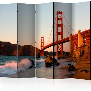 Διαχωριστικό με 5 τμήματα - Golden Gate Bridge - sunset, San Francisco II [Room Dividers]