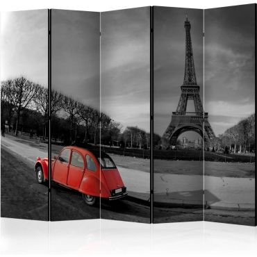Διαχωριστικό με 5 τμήματα - Eiffel Tower and red car II [Room Dividers]