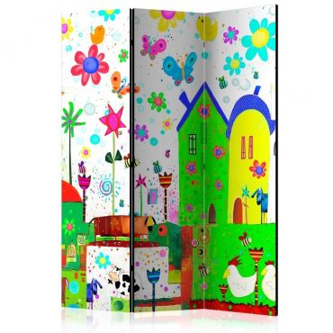 3-section divider - Happy farm [Room Dividers]