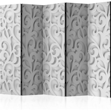 Separator with 5 sections - White ornament II [Room Dividers]