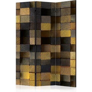 3-part divider - Wooden cubes [Room Dividers]
