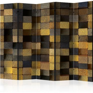 Partition with 5 sections - Wooden cubes II [Room Dividers]
