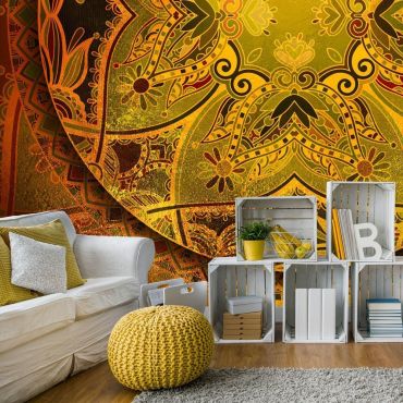 Self-adhesive photo wallpaper - Mandala: Golden Poem