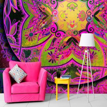 Self-adhesive photo wallpaper - Mandala: Pink Expression
