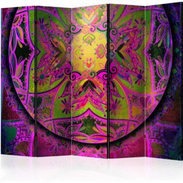 5-part divider - Mandala: Pink Expression II [Room Dividers]