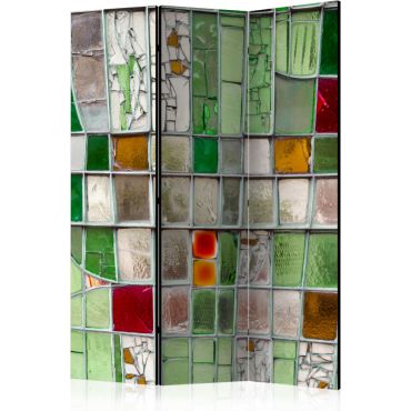 3-part divider - Emerald Stained Glass [Room Dividers]