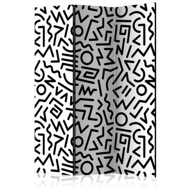 Διαχωριστικό με 3 τμήματα - Black and White Maze [Room Dividers]