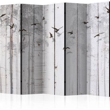 Partition with 5 sections - Birds on Boards II [Room Dividers]