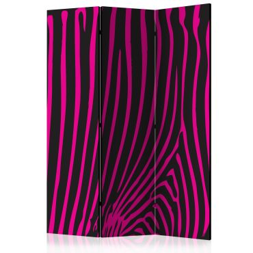 Διαχωριστικό με 3 τμήματα - Zebra pattern (violet) [Room Dividers]