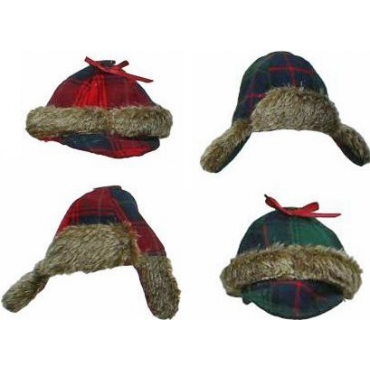 Χριστουγεννιάτικο Στολίδι μάλλινο καπέλο με γούνινη τρέσα