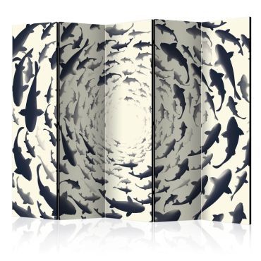 5-part divider - Fish Swirl II [Room Dividers]