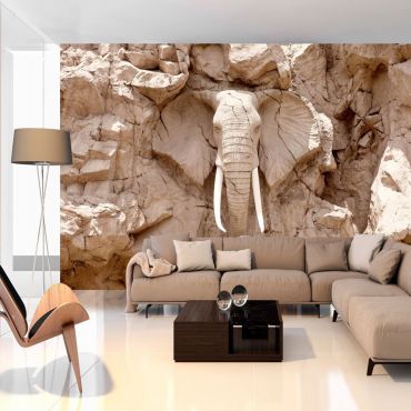 Self-adhesive photo wallpaper - Elephant Carving (South Africa)