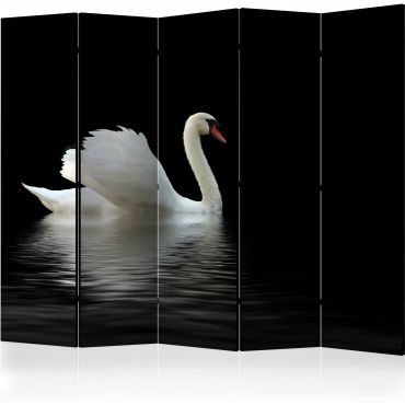 Διαχωριστικό με 5 τμήματα - swan (black and white) II [Room Dividers]