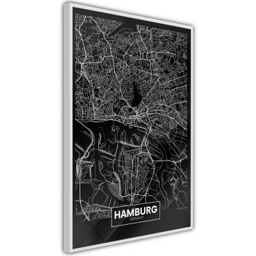 Αφίσα - City Map: Hamburg (Dark)