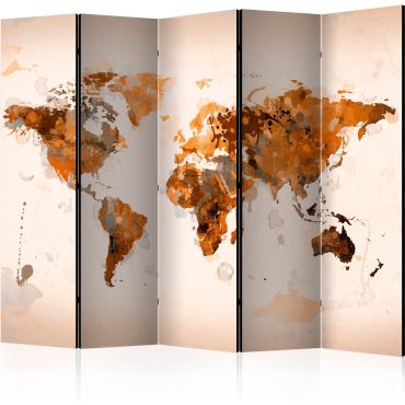 Partition with 5 sections - World in brown shades II [Room Dividers]