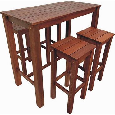Table & bar stool set Ntimeran